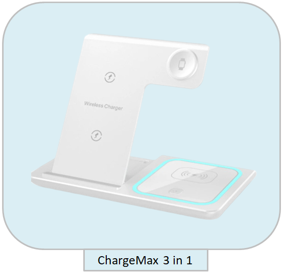 CHARGEMAX 3 in 1 For iPhone, Apple Watch, Airpods - Induction Charger