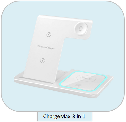 CHARGEMAX 3 in 1 For iPhone, Apple Watch, Airpods - Induction Charger