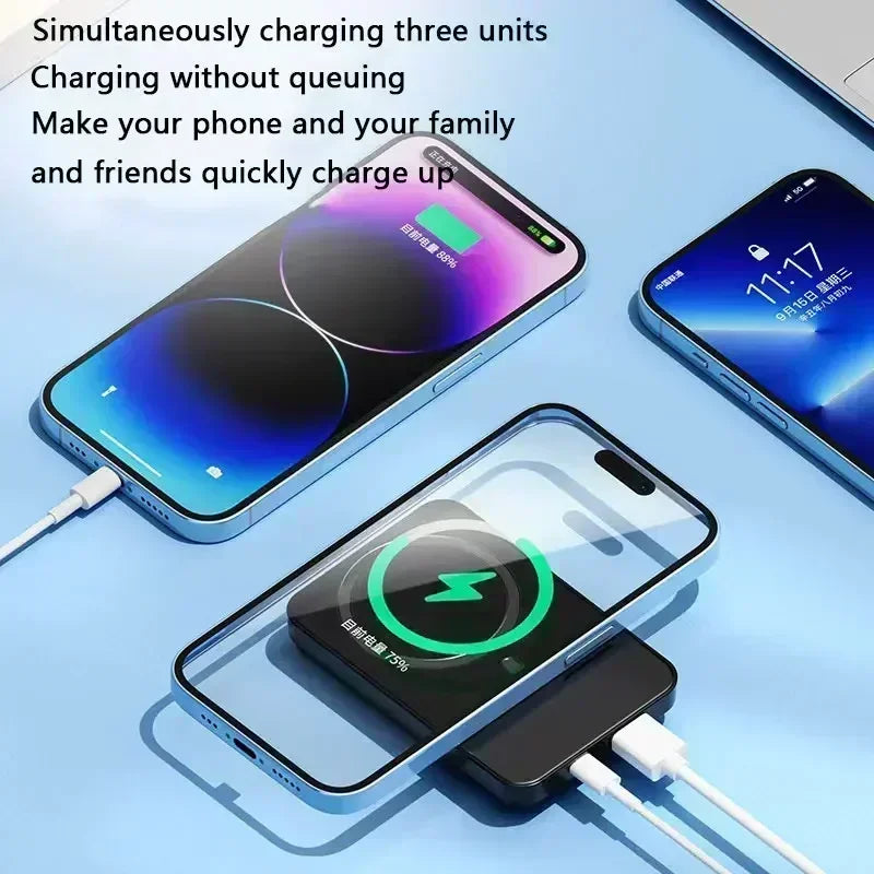 Magnetic Charger Power Bank For iPhone 11 12 13 14 15 or Samsung - Fast Charging